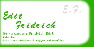 edit fridrich business card